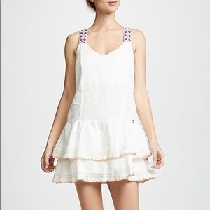 NWT OndadeMar Natural Linen Tiered-hem Dress